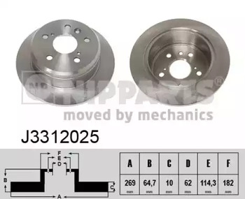Тормозные диски NIPPARTS J3312025