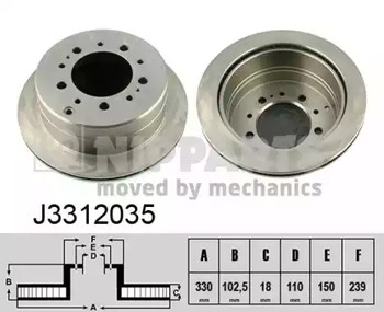 Диск тормозной NIPPARTS J3312035
