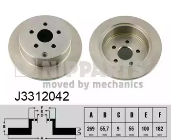 Тормозные диски NIPPARTS J3312042