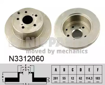Диск тормозной NIPPARTS N3312060