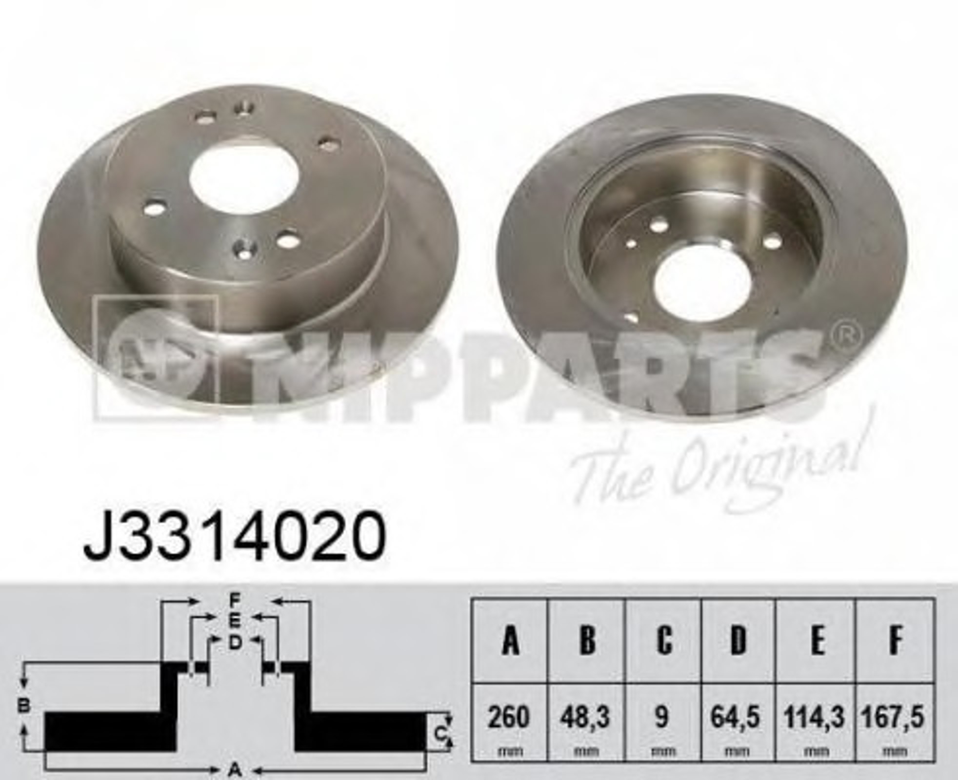 Диск тормозной NIPPARTS J3314020