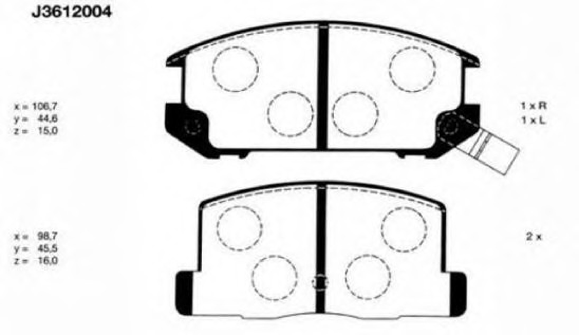 Колодки тормозные дисковые NIPPARTS J3612004