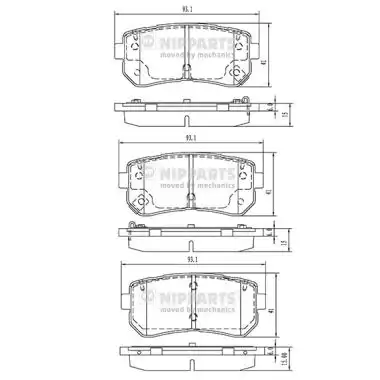 Комплект тормозных колодок дисковый тормоз NIPPARTS N3610313