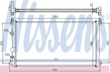 Радиатор системы охлаждения NISSENS 63824A