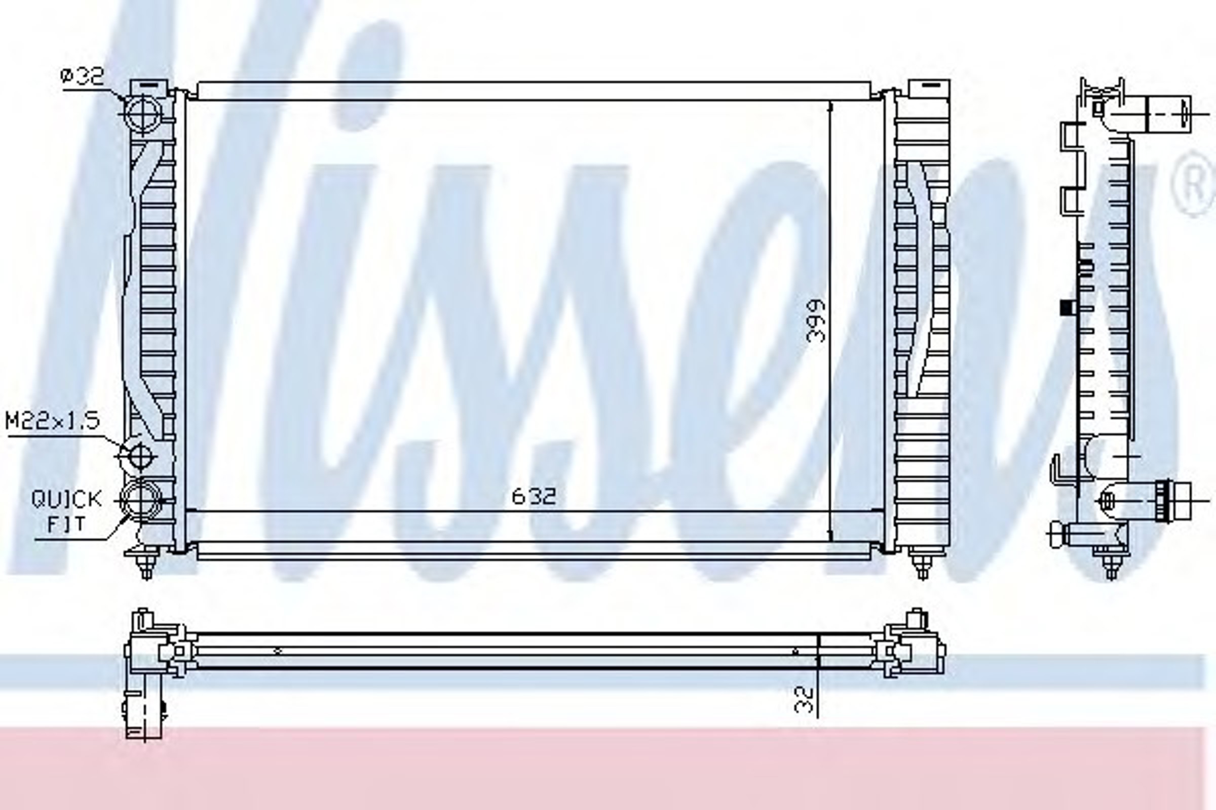 Радиатор системы охлаждения NISSENS 60491