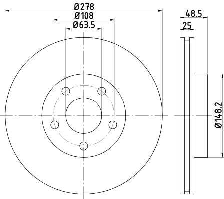 Диск тормозной передний NISSHINBO ND5019K