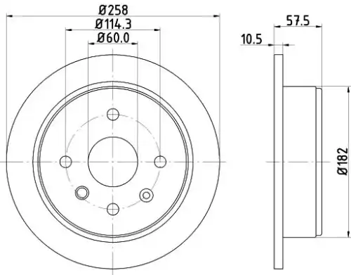 Диск тормозной с покрытием 258x10.5 NISSHINBO ND6001K