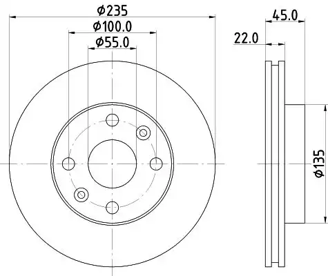 Диск тормозной с покрытием NISSHINBO ND6016K