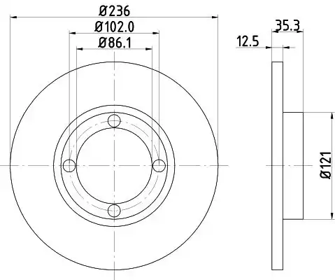 Диск тормозной с покрытием NISSHINBO ND6046K