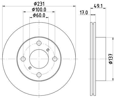 Диск тормозной передний NISSHINBO ND9009K
