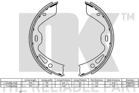 Колодки тормозные NK 2747865