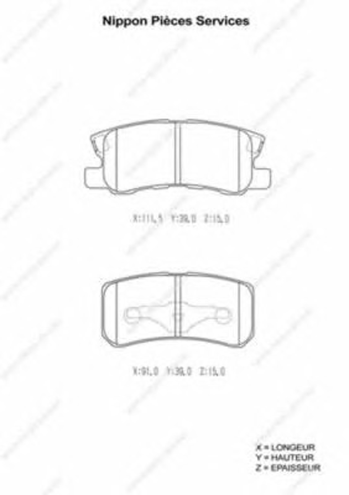 Комплект тормозных колодок дисковый тормоз NPS M361I16