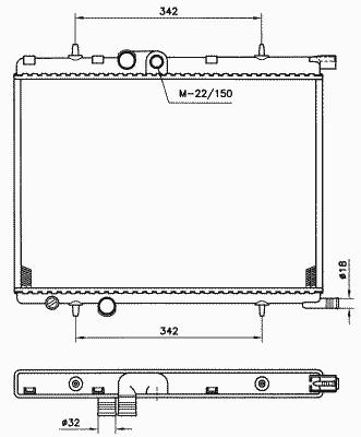 Радиатор охлаждение двигателя NRF 519524