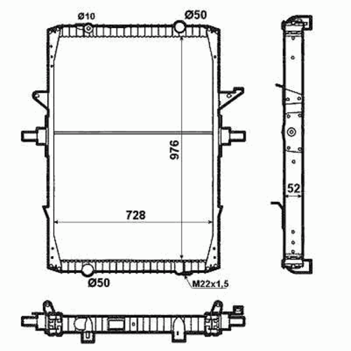 Nrf 519709 радиатор системы охлаждения пластик/алюминий 976x728x52 NRF 519709