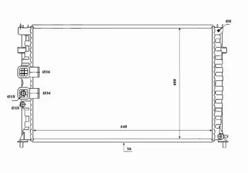 Радиатор охлаждения двигателя NRF 53842