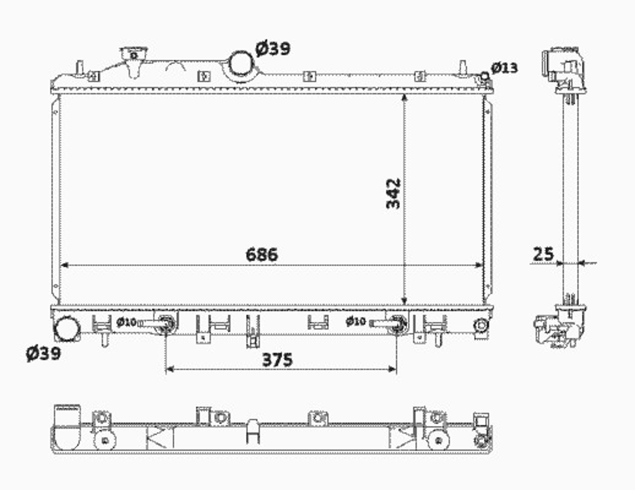 Радиатор системы охлаждения NRF 53886