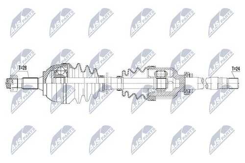 Полуось peugeot 407 1.6hdi1.82.0 04- citroen c5 iii 1.6hdi1.82.0 08- /справакоробка