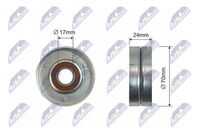 Ролик seat leon toledo ii skoda octavia i vw bora caddy ii caddy iii golf iv golf v 1.4/1.6 11. NTY RNK-VW-012