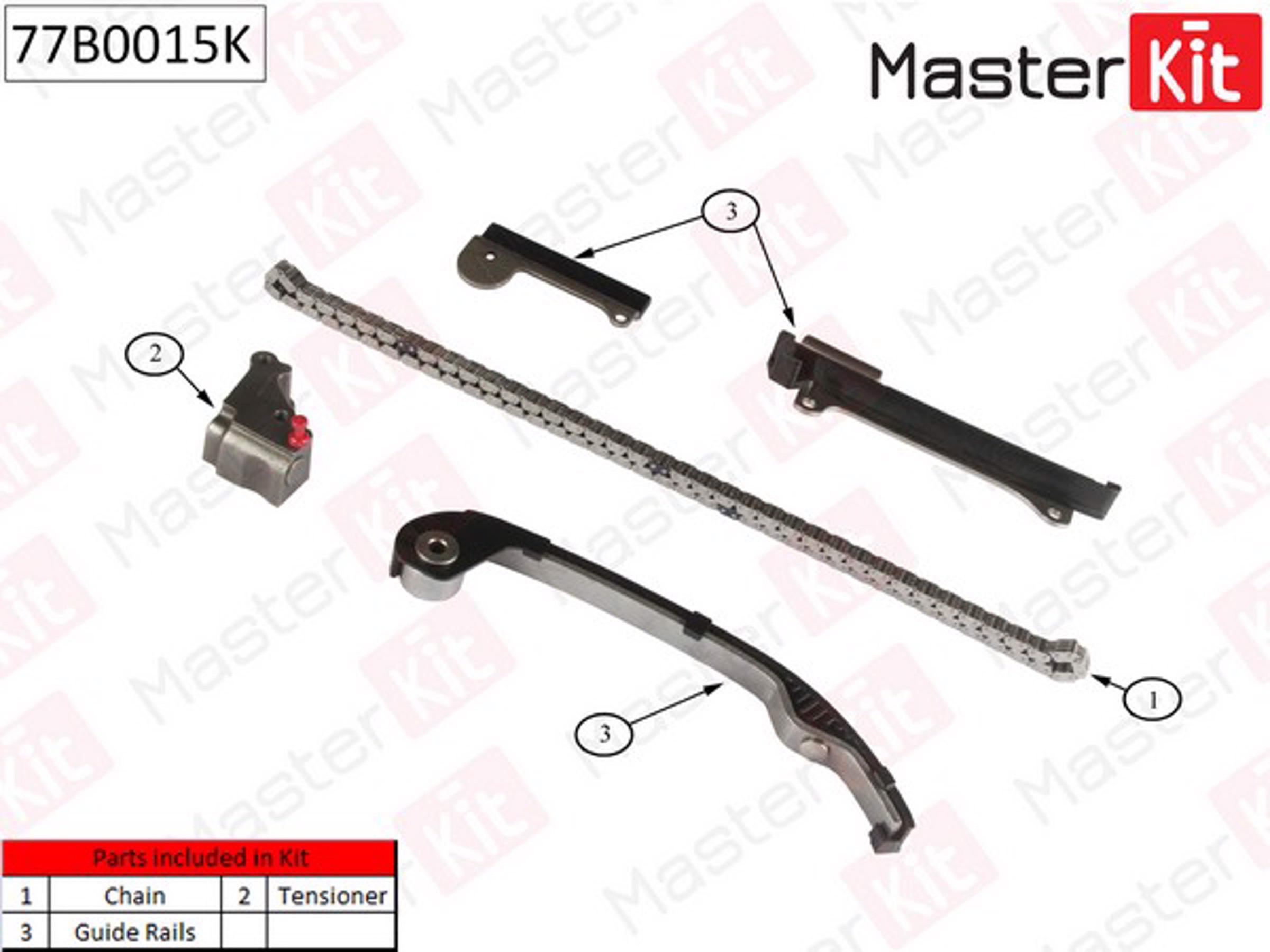 Комплект цепи грм nissan almera/tino 1.5i-1.8i 16v qg15/qg18de 00-без звездочек