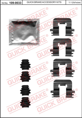 Комплектующие колодок дискового тормоза QUICK BRAKE 109-0033