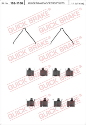 Комплектующие колодок дискового тормоза QUICK BRAKE 109-1166