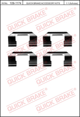 Комплектующие колодок дискового тормоза QUICK BRAKE 109-1174