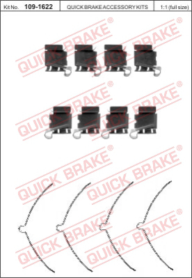 Комплектующие колодок дискового тормоза QUICK BRAKE 109-1622