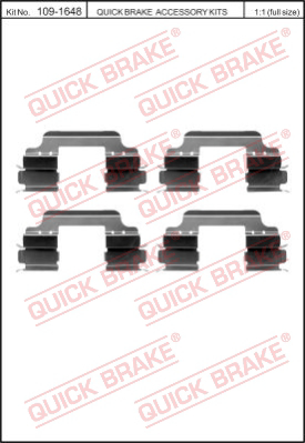 Комплектующие колодок дискового тормоза QUICK BRAKE 109-1648