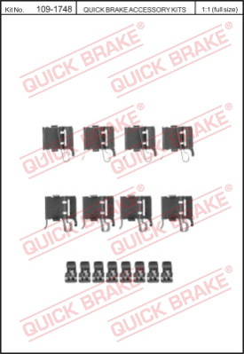 Комплектующие колодок дискового тормоза QUICK BRAKE 109-1748