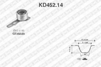 Комплект ремня грм SNR KD452.14