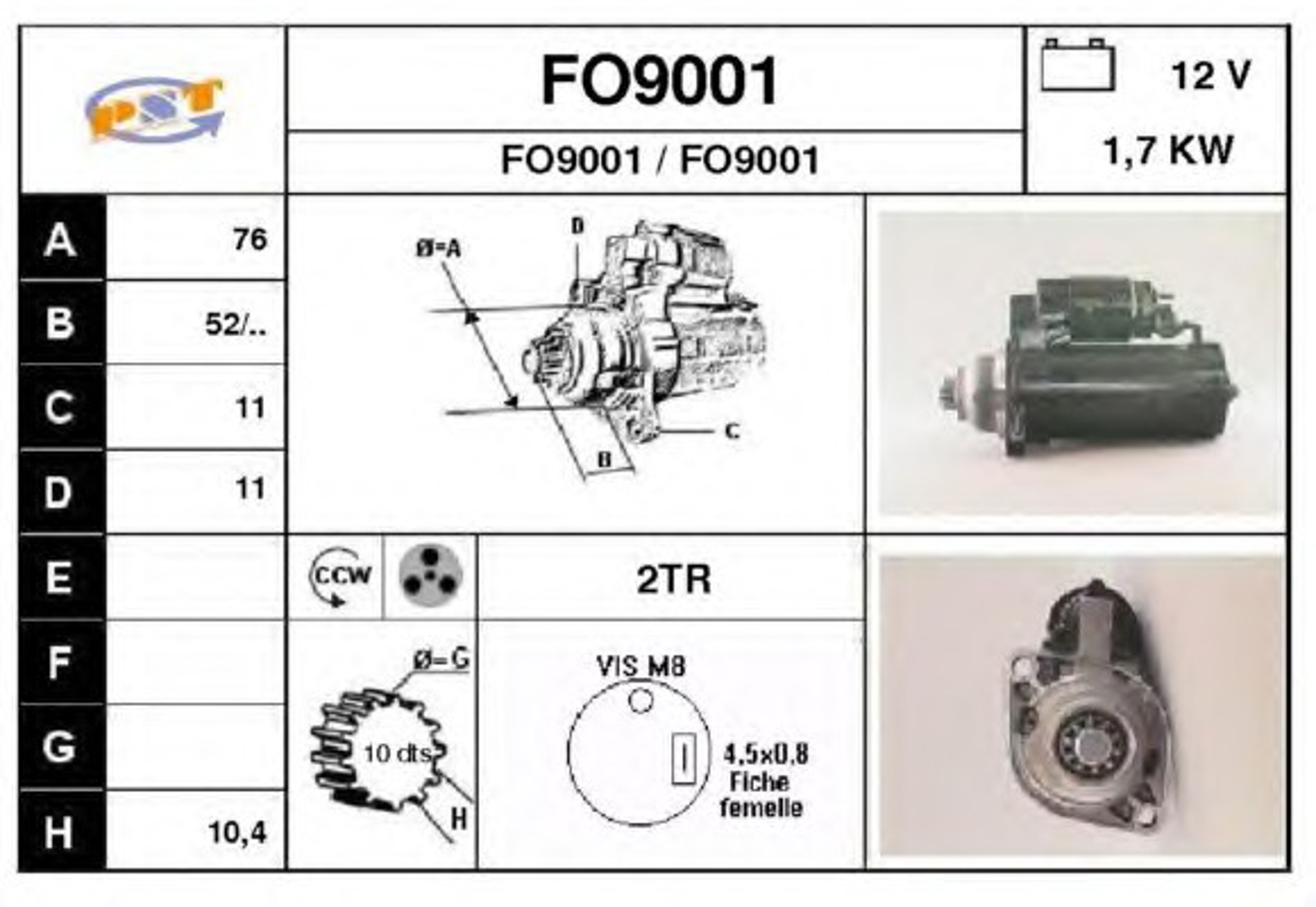 Стартер SNRA FO9001