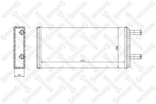 10-35233-sx радиатор отопителя пластик/алюминий 370x188x42 STELLOX 10-35233-SX