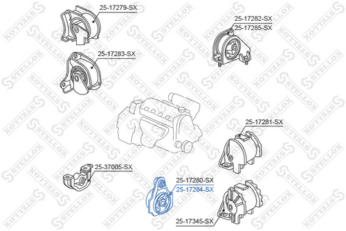 Подушка двигателя передняя левая STELLOX 25-17284-SX