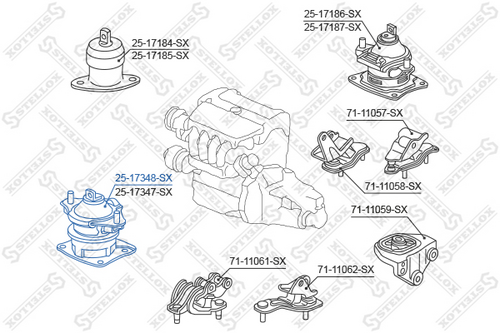 Подвеска двигателя STELLOX 25-17348-SX