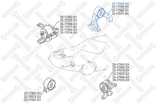 Опора двигателя STELLOX 25-17559-SX