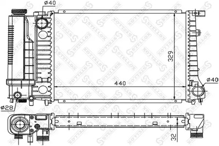 Радиатор охлаждения двигателя STELLOX 10-25054-SX