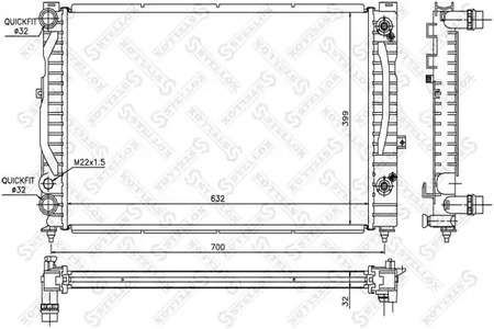 Радиатор охлаждения двигателя STELLOX 10-25063-SX