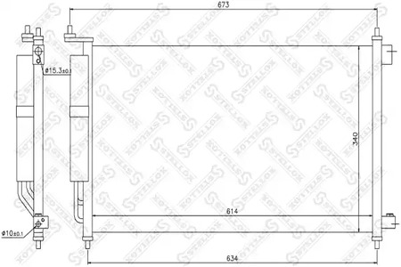 Радиатор кондиционера STELLOX 10-45224-SX