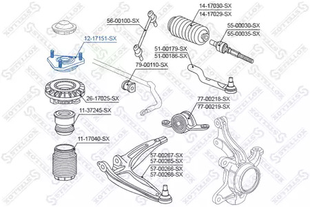 Опора стойки амортизатора STELLOX 12-17151-SX