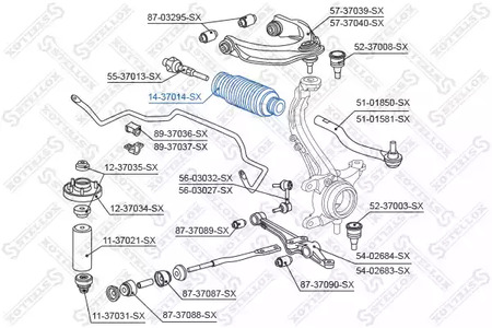 Пыльник рулевого управления STELLOX 14-37014-SX