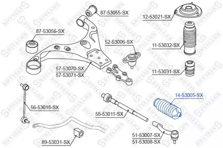 Пыльник рулевого управления STELLOX 14-53005-SX