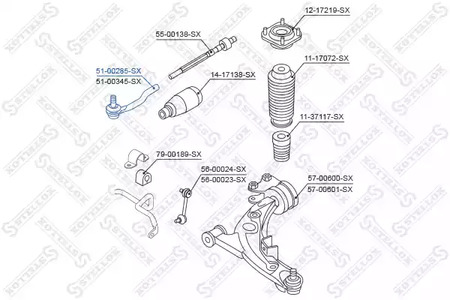 Наконечник рулевой тяги STELLOX 51-00285-SX