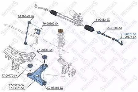 Рулевая тяга STELLOX 51-00673-SX