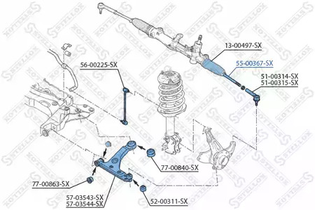 Рулевая тяга STELLOX 55-00367-SX