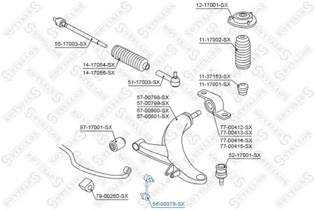 Тяга стабилизатора STELLOX 56-00378-SX