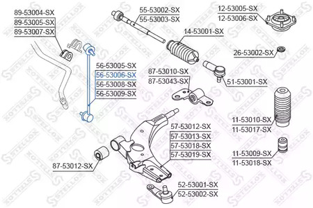 Тяга стабилизатора STELLOX 56-53006-SX