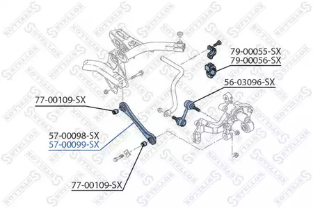 Рычаг независимой подвески колеса подвескы колеса STELLOX 57-00099-SX