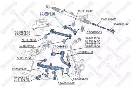 Рычаг независимой подвески колеса подвески колеса STELLOX 57-00123-SX