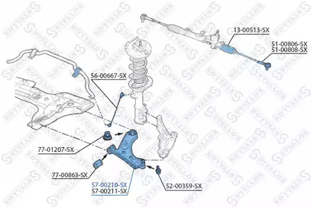 Рычаг независимой подвески колеса подвескы колеса STELLOX 57-00210-SX