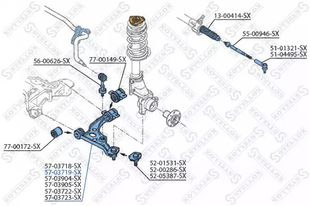 Рычаг независимой подвески колеса подвескы колеса STELLOX 57-03719-SX
